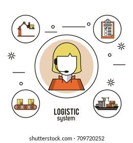 Logistic and delivery system infographic