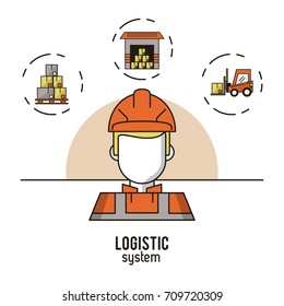 Logistic and delivery system infographic