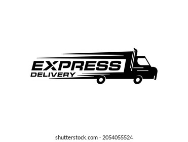 Logistic delivery, truck express fast shipping logo design template