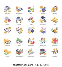 
Logistic Delivery Vector Icons Bundle 
