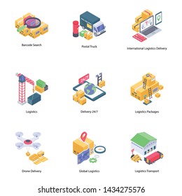 
Logistic Delivery Vector Icons Collection 
