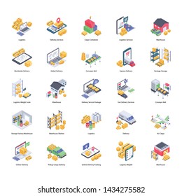 
Logistic Delivery Vector Icons Pack
