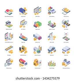 
Logistic Delivery Vector Icons Set
