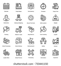 Logistic Delivery Vector Icons Set 6