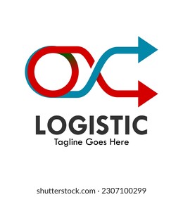 Logistic design logo template illustration
