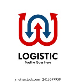 Logistic design logo template illustration. there are line with arrow