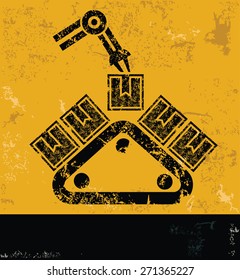 Logistic design on yellow background,grunge vector