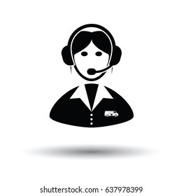 Logistic dispatcher consultant icon. White background with shadow design. Vector illustration.