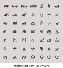 Logistic Distribution, Call Center Service, And Transportation Delivery Icon Set Design, Create By Vector 