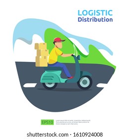 logistic distribution cargo service concept. global delivery worldwide import export shipping banner for web landing page, presentation, social, poster or print media illustration