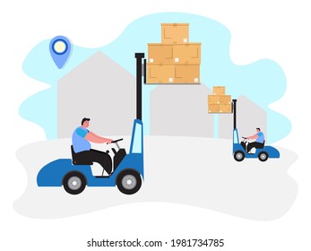 logistic distribution cargo service concept. global delivery worldwide import export shipping banner for web landing page, presentation, social, poster or print media illustration