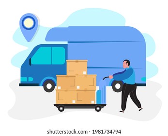logistic distribution cargo service concept. global delivery worldwide import export shipping banner for web landing page, presentation, social, poster or print media illustration