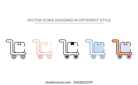 Design de ícone Dolly logístico com ilustração de estoque de fundo branco