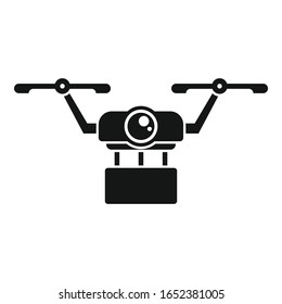 Logistic drone delivery icon. Simple illustration of logistic drone delivery vector icon for web design isolated on white background