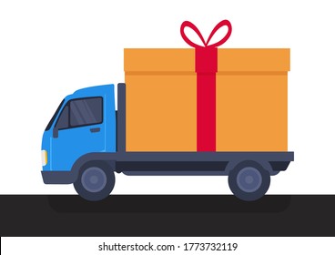 Logistic Efficiency: Communicate logistic efficiency and product transportation reliability through this impactful cargo truck illustration. Perfect for promoting shipping and delivery businesses
