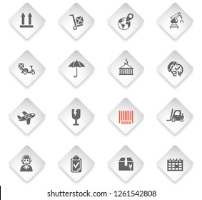 logistic flat rhombus web icons for user interface design