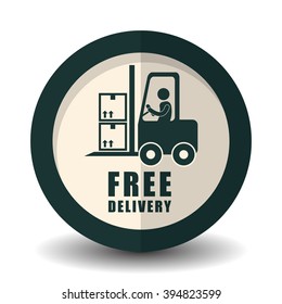 Logistic and forklift  icon design