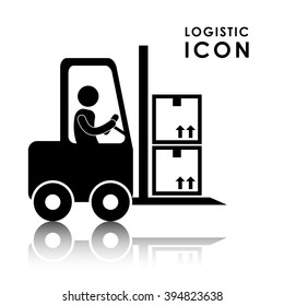 Logistic and forklift  icon design