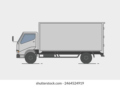 Logistische Kühlschrank LKW Vektorillustration Seitenansicht