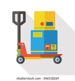 logistic goods trolley flat icon