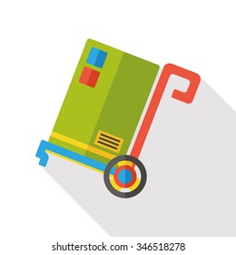 logistic goods trolley flat icon