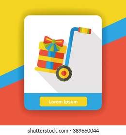 logistic goods trolley flat icon