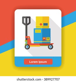 logistic goods trolley flat icon