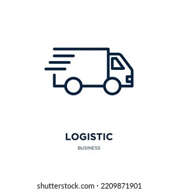 logistic icon from business collection. Thin linear logistic, shipping, box outline icon isolated on white background. Line vector logistic sign, symbol for web and mobile