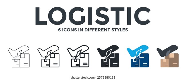 Logistic Icon In Different Style Vector Illustration. Designed In Thin Line, Regular Line, Bold Line, Glyph, Color Fill, And Flat Style Can Be Used For Web