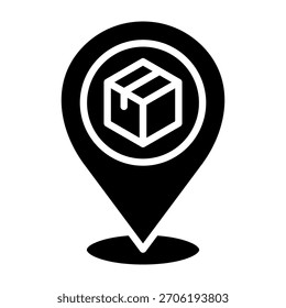 Ilustración vectorial de diseño de glifo de icono logístico