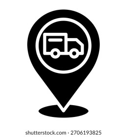 Ilustración vectorial de diseño de glifo de icono logístico