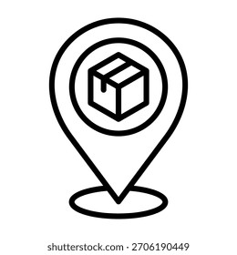 Ilustración vectorial de diseño de línea de icono logístico