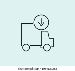 Logistic icon line isolated on clean background. Logistic icon concept drawing icon line in modern style. Vector illustration for your web site mobile logo app UI design.