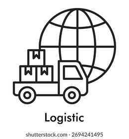 Ícone Logístico - Estilo de Linha