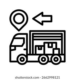 Logistic icon line vector illustration