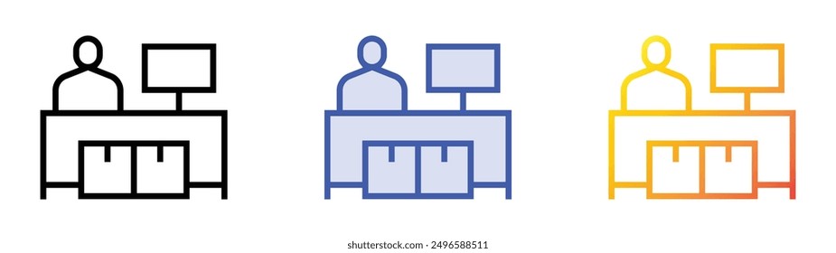 logistic icon. Linear, Blue Fill and Gradient Style Design Isolated On White Background
