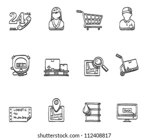 Logistic  icon series in sketch