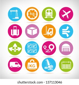 logistic and logistic icon set