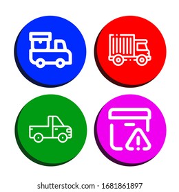 Logistic Icon Set. Collection Of Delivery Truck, Truck, Pickup Truck, Important Delivery Icons