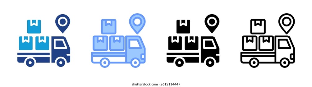 Logistic icon set multiple style collection