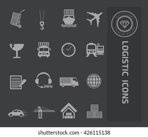 Logistic icon set on clean background,vector