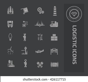 Logistic icon set on clean background,vector