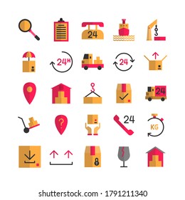 Logistic icon set vector flat for website, mobile app, presentation, social media. Suitable for user interface and user experience.