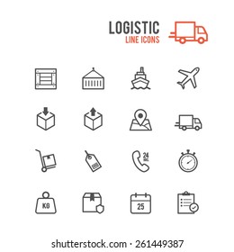 Logistic icon set. Vector illustration.