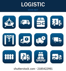 logistic icon set. Vector  illustrations related with Fair ship, Delivery truck and Fast delivery
