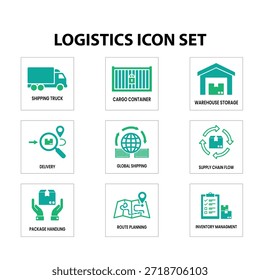 Conjunto de iconos logísticos, icono de almacén