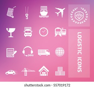 Logistic icon set,clean vector