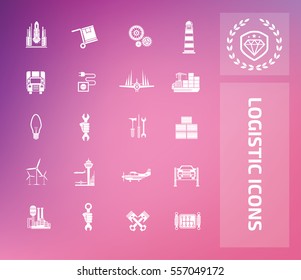 Logistic icon set,clean vector