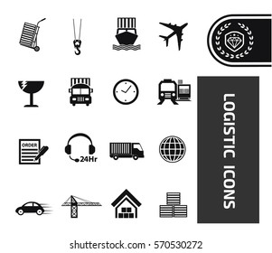 Logistic icon set,clean vector