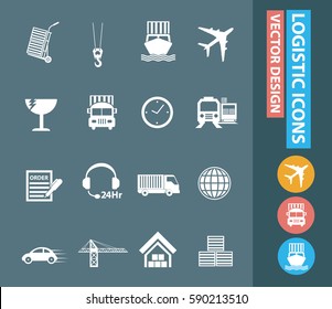 Logistic icon set,clean vector